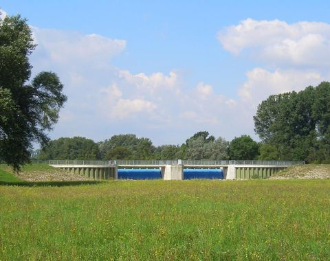 Ringdeich zur Rückhaltung von Hochwässern (Taschenpolder)